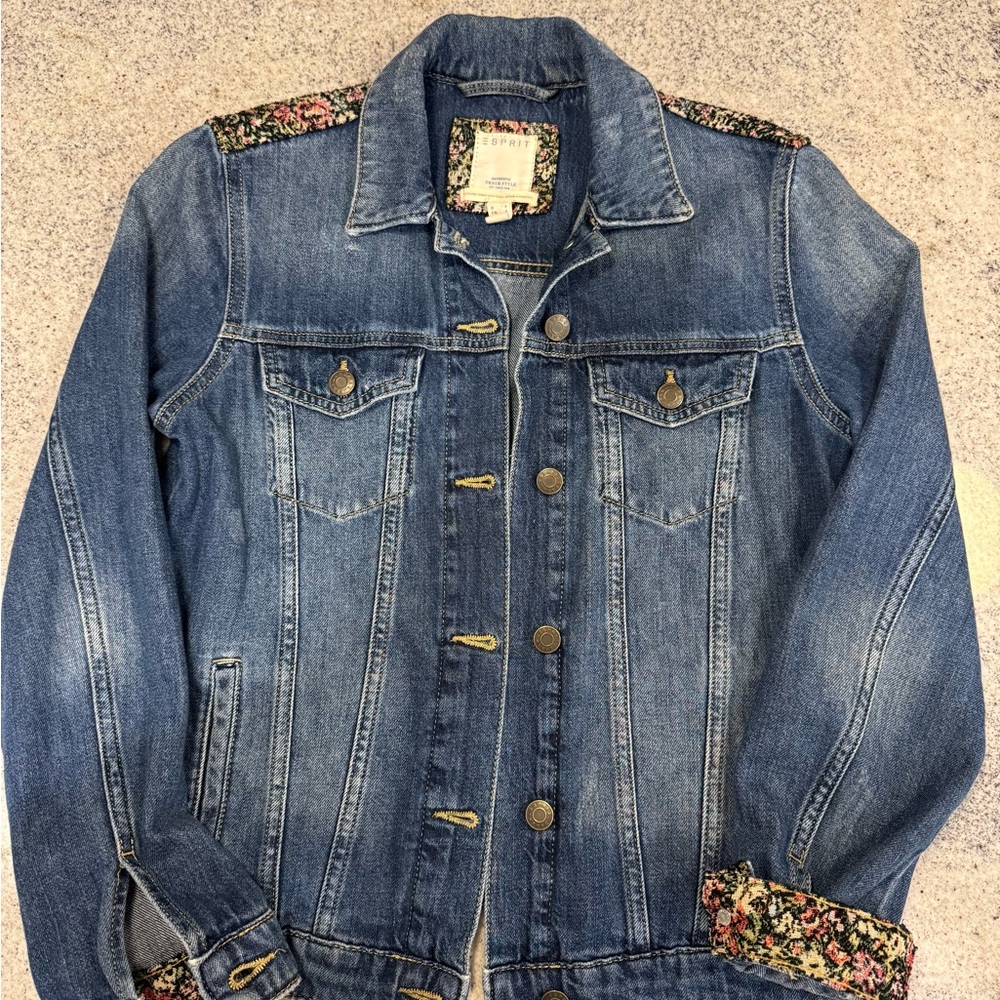 Esprit Denim Jacket with Floral Pattern